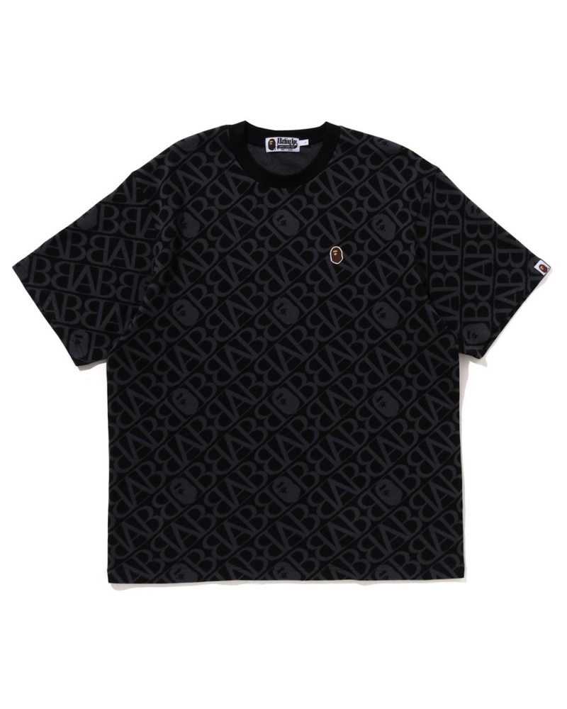 T Shirts Bape Sport Monogram Ape Head One Point Noir Homme | BJZ-90207805